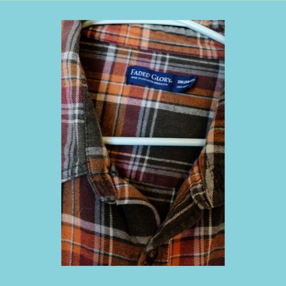 Faded glory plaid flannel button down womens 2XL - Picture 3 of 4